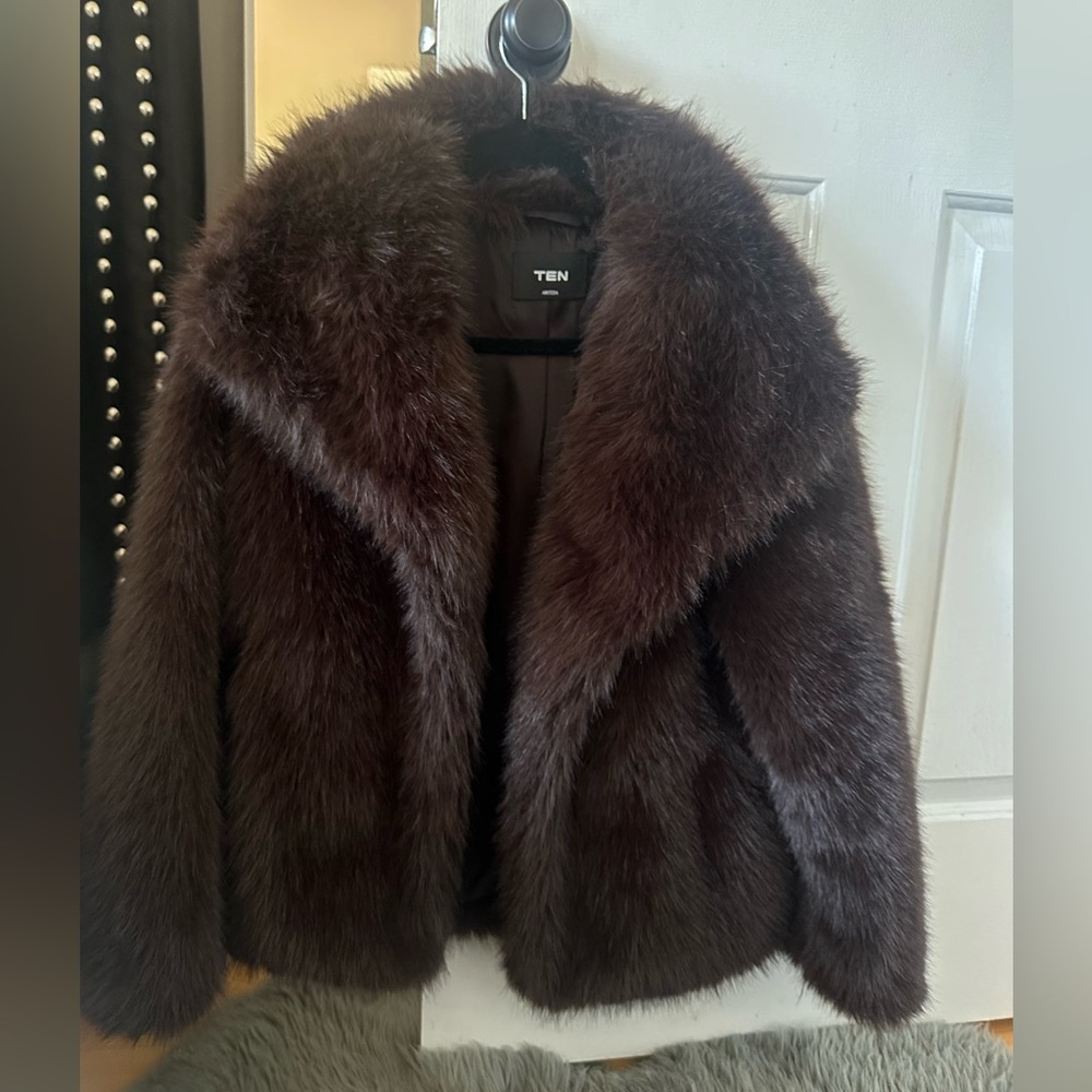 Babaton St. Moritz Brown Faux Fur Jacket